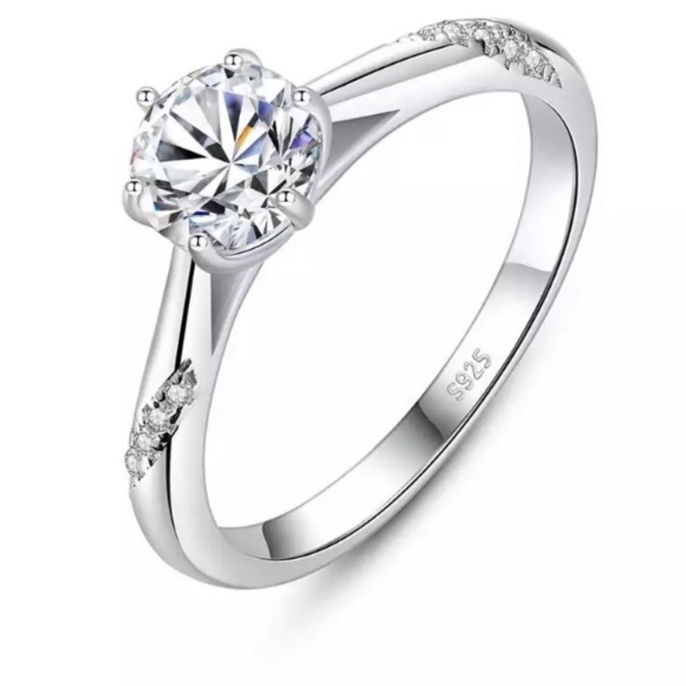 Moissanite diamond engagement bridal wedding ring